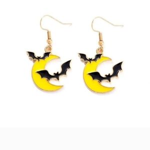 Handmade Bats in Moon Halloween Earrings * Listing 1 pair of Bat Moon Earrings…